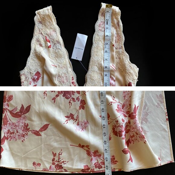 Abercrombie & Fitch *NWT Floral Lace Maxi Dress Cream Red Slip Dress Size S - Picture 7 of 12